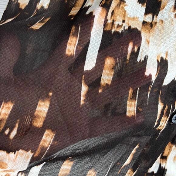 DEREK LAM for Design Nation Long Sleeves Semi Sheer Blouse  Size XL - Picture 8 of 12